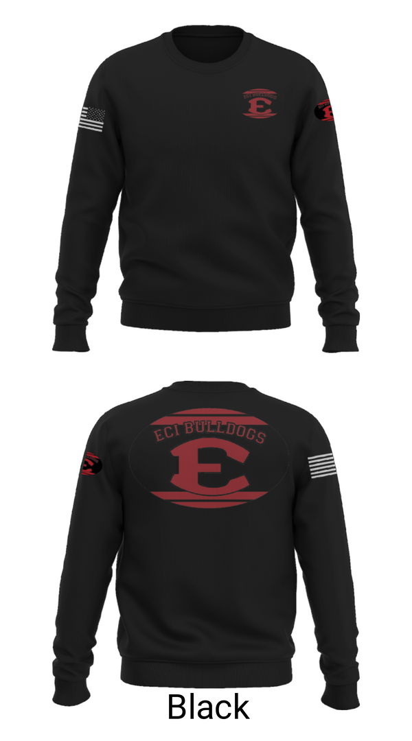 Crew Neck Sweatshirt, E.C.I.BULLDOGS, Football, Teamtime, Team time, sublimation, custom sports apparel, team uniforms, spirit wear, spiritwear, sports uniforms, custom shirts, team store, custom team store, fundraiser sports, apparel fundraiser