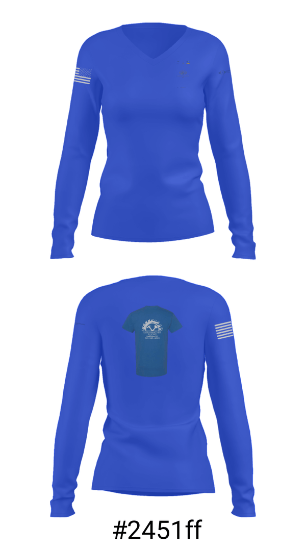 Women's Long Sleeve Vneck Shirt, Essenmacher Handyman Services LLC, , Teamtime, Team time, sublimation, custom sports apparel, team uniforms, spirit wear, spiritwear, sports uniforms, custom shirts, team store, custom team store, fundraiser sports, apparel fundraiser