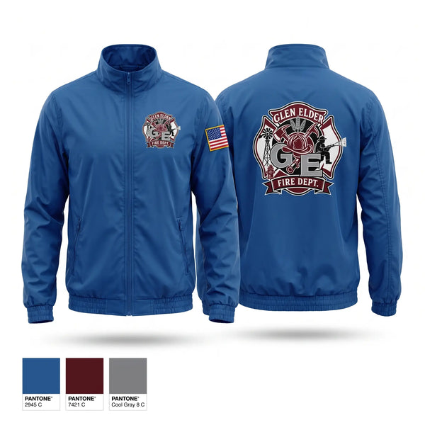 Windbreaker, Glen Elder Fire Department, Fire Department, Teamtime, Team time, sublimation, custom sports apparel, team uniforms, spirit wear, spiritwear, sports uniforms, custom shirts, team store, custom team store, fundraiser sports, apparel fundraiser