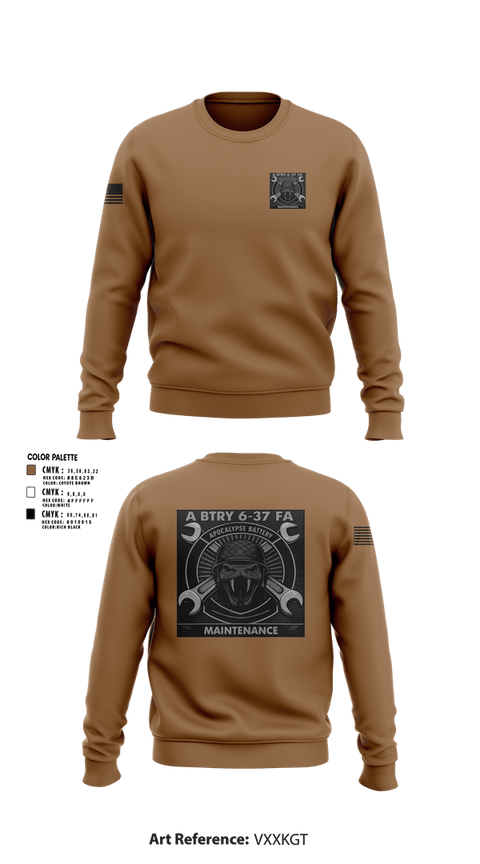Crew Neck Sweatshirt, 6-37 FAR, Army, Teamtime, Team time, sublimation, custom sports apparel, team uniforms, spirit wear, spiritwear, sports uniforms, custom shirts, team store, custom team store, fundraiser sports, apparel fundraiser