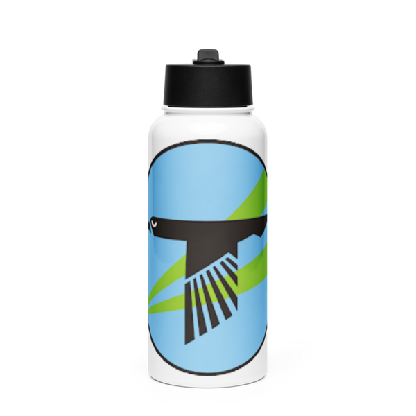 World Famous Black Ravens 41628241 Stainless Steel Water Bottle with a Straw Lid