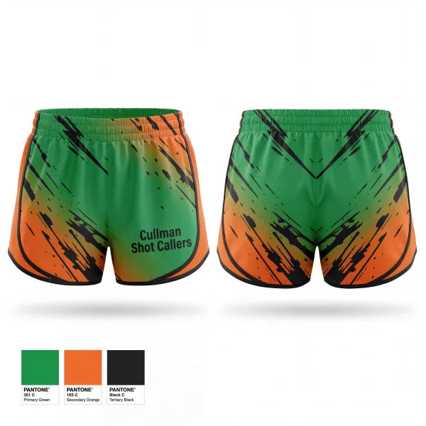 Womens Shorts, Cullman Shot Callers, Baseball, Teamtime, Team time, sublimation, custom sports apparel, team uniforms, spirit wear, spiritwear, sports uniforms, custom shirts, team store, custom team store, fundraiser sports, apparel fundraiser