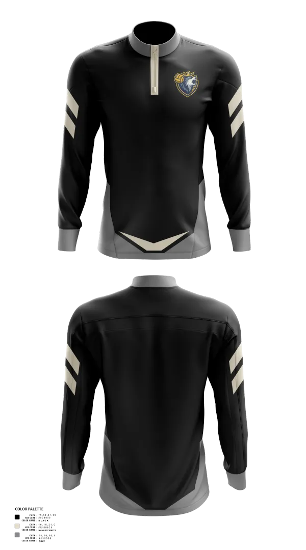 Quarter Zip Jacket, Wolves, Men's Volleyball, Teamtime, Team time, sublimation, custom sports apparel, team uniforms, spirit wear, spiritwear, sports uniforms, custom shirts, team store, custom team store, fundraiser sports, apparel fundraiser