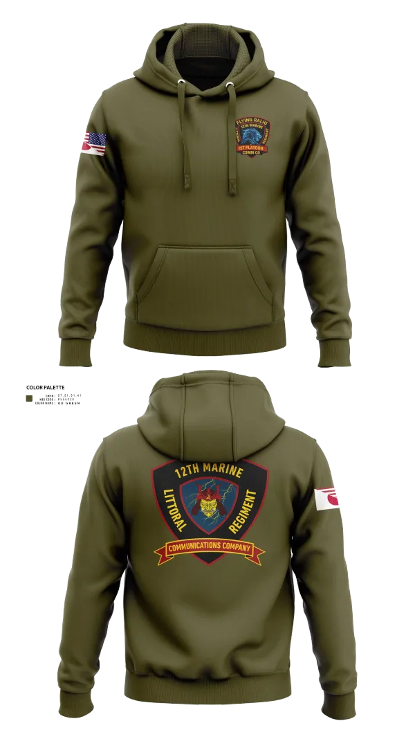 Hoodie, 12th MLR Headquarters Element, Marines, Teamtime, Team time, sublimation, custom sports apparel, team uniforms, spirit wear, spiritwear, sports uniforms, custom shirts, team store, custom team store, fundraiser sports, apparel fundraiser