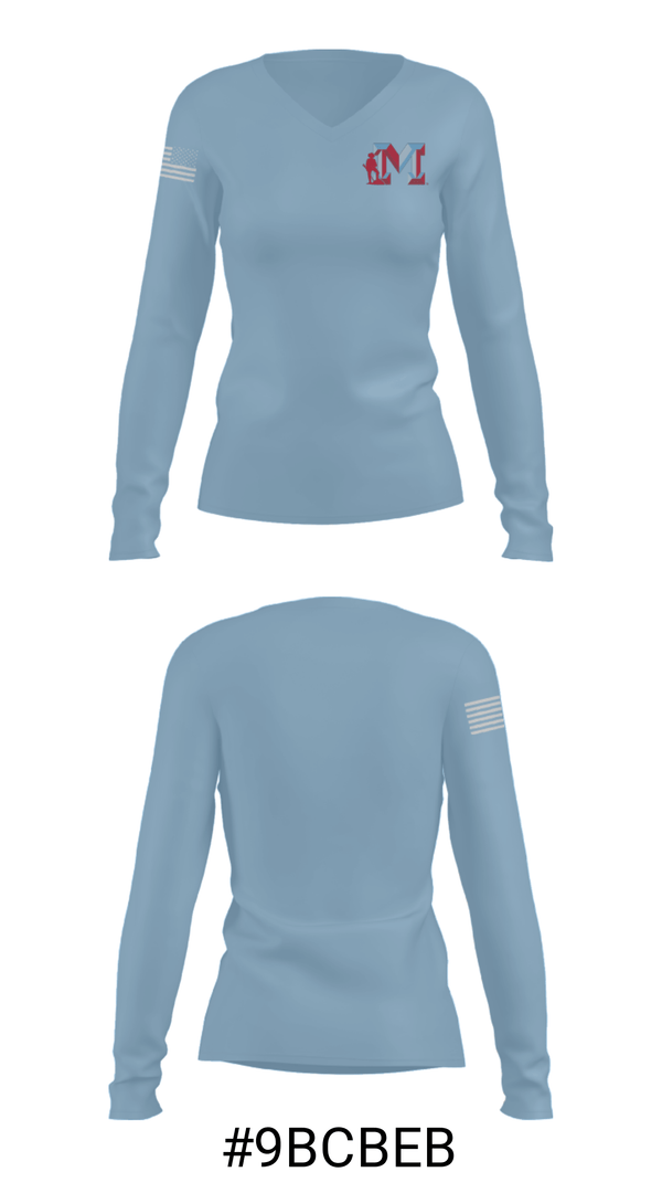 Women's Long Sleeve Vneck Shirt, Monterey High School Wrestling, Wrestling, Teamtime, Team time, sublimation, custom sports apparel, team uniforms, spirit wear, spiritwear, sports uniforms, custom shirts, team store, custom team store, fundraiser sports, apparel fundraiser
