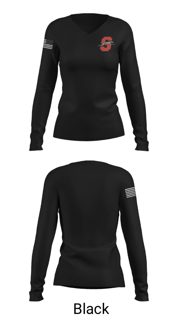 Women's Long Sleeve Vneck Shirt, Shorewood High School Basketball, Men's Basketball, Teamtime, Team time, sublimation, custom sports apparel, team uniforms, spirit wear, spiritwear, sports uniforms, custom shirts, team store, custom team store, fundraiser sports, apparel fundraiser
