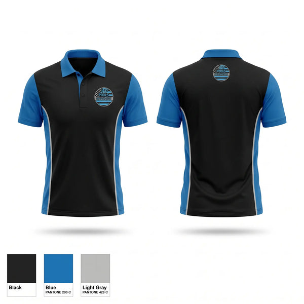 Short Sleeve Performance Polo, J&P Pools, , Teamtime, Team time, sublimation, custom sports apparel, team uniforms, spirit wear, spiritwear, sports uniforms, custom shirts, team store, custom team store, fundraiser sports, apparel fundraiser