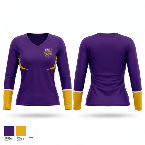 Womens Long Sleeve Vneck Shirt, Sheboygan Falls Falcons, Men's Soccer, Teamtime, Team time, sublimation, custom sports apparel, team uniforms, spirit wear, spiritwear, sports uniforms, custom shirts, team store, custom team store, fundraiser sports, apparel fundraiser