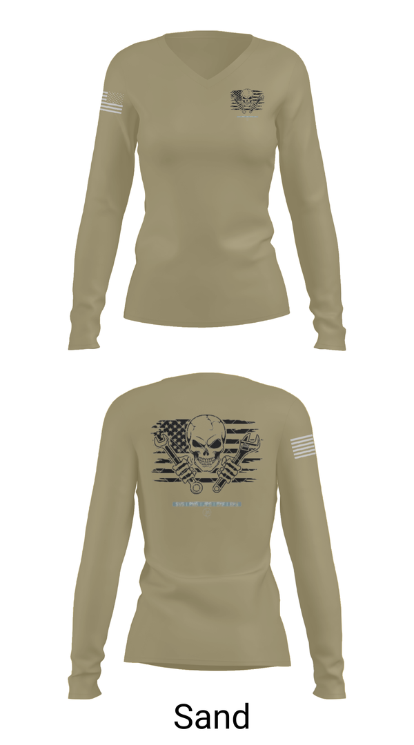 Womens Long Sleeve Vneck Shirt, 1245th Transportation Company, , Teamtime, Team time, sublimation, custom sports apparel, team uniforms, spirit wear, spiritwear, sports uniforms, custom shirts, team store, custom team store, fundraiser sports, apparel fundraiser