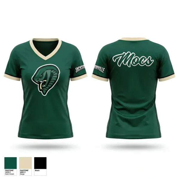 Womens Short Sleeve Vneck Shirt, Jacksonville Athletic Academy College Moccasins, , Teamtime, Team time, sublimation, custom sports apparel, team uniforms, spirit wear, spiritwear, sports uniforms, custom shirts, team store, custom team store, fundraiser sports, apparel fundraiser