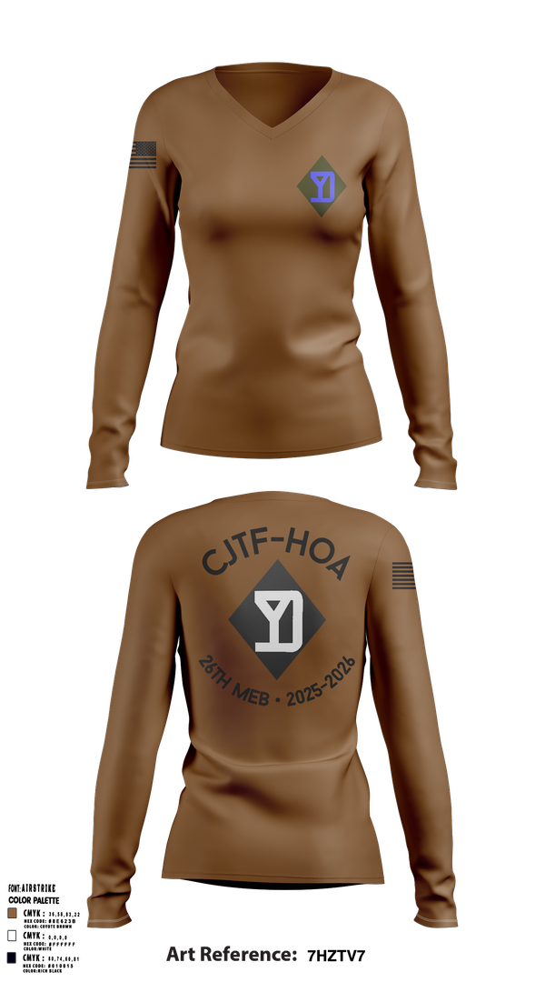 Womens Long Sleeve Vneck Shirt, 26th MEB, , Teamtime, Team time, sublimation, custom sports apparel, team uniforms, spirit wear, spiritwear, sports uniforms, custom shirts, team store, custom team store, fundraiser sports, apparel fundraiser