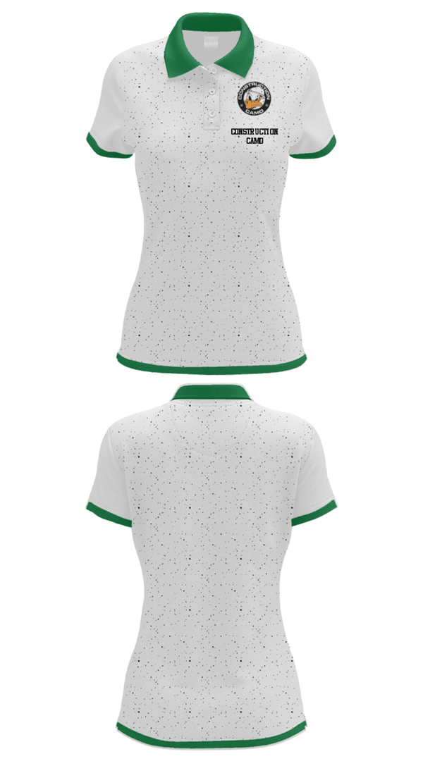 Women's Short Sleeve Performance Polo, Construction Camo, , Teamtime, Team time, sublimation, custom sports apparel, team uniforms, spirit wear, spiritwear, sports uniforms, custom shirts, team store, custom team store, fundraiser sports, apparel fundraiser