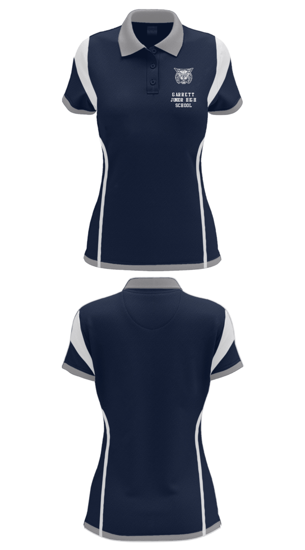 Women's Short Sleeve Performance Polo, Garrett Junior High School, Spirit Store, Teamtime, Team time, sublimation, custom sports apparel, team uniforms, spirit wear, spiritwear, sports uniforms, custom shirts, team store, custom team store, fundraiser sports, apparel fundraiser