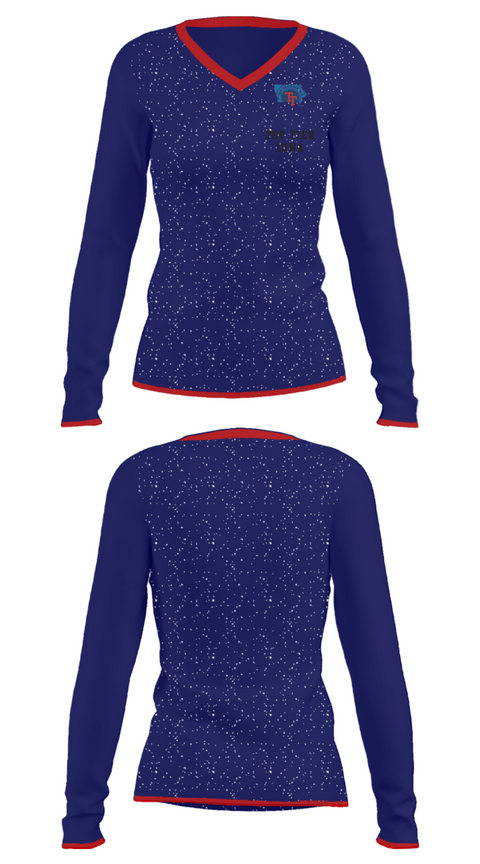 Women's Long Sleeve Vneck Shirt, Top Tier Iowa, Baseball, Teamtime, Team time, sublimation, custom sports apparel, team uniforms, spirit wear, spiritwear, sports uniforms, custom shirts, team store, custom team store, fundraiser sports, apparel fundraiser