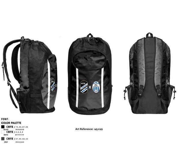Gear Bag, Inter X Ac Connecticut, Men's Soccer, Teamtime, Team time, sublimation, custom sports apparel, team uniforms, spirit wear, spiritwear, sports uniforms, custom shirts, team store, custom team store, fundraiser sports, apparel fundraiser