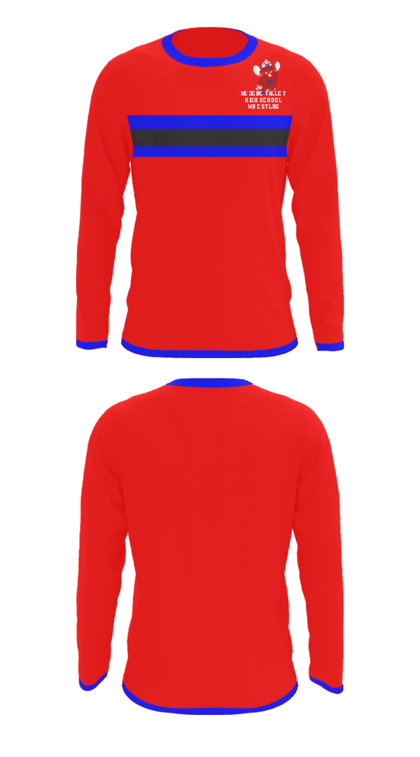 Long Sleeve Performance Shirt, Medicine Valley High School Wrestling, Wrestling, Teamtime, Team time, sublimation, custom sports apparel, team uniforms, spirit wear, spiritwear, sports uniforms, custom shirts, team store, custom team store, fundraiser sports, apparel fundraiser
