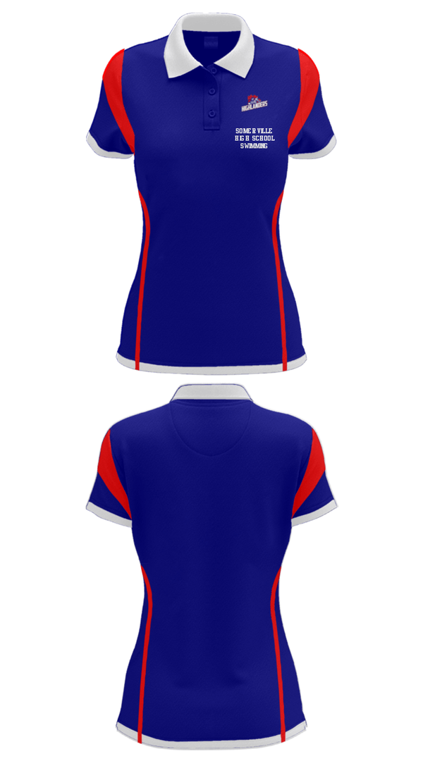 Women's Short Sleeve Performance Polo, Somerville High School Swimming, Swimming, Teamtime, Team time, sublimation, custom sports apparel, team uniforms, spirit wear, spiritwear, sports uniforms, custom shirts, team store, custom team store, fundraiser sports, apparel fundraiser