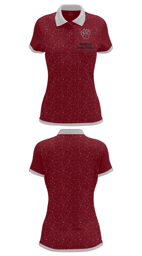 Women's Short Sleeve Performance Polo, Sherman High School, Spirit Store, Teamtime, Team time, sublimation, custom sports apparel, team uniforms, spirit wear, spiritwear, sports uniforms, custom shirts, team store, custom team store, fundraiser sports, apparel fundraiser