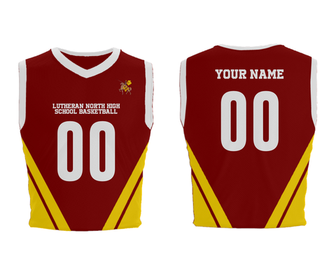 Mens Basketball Jersey, Lutheran North High School Basketball, Women's Basketball, Teamtime, Team time, sublimation, custom sports apparel, team uniforms, spirit wear, spiritwear, sports uniforms, custom shirts, team store, custom team store, fundraiser sports, apparel fundraiser