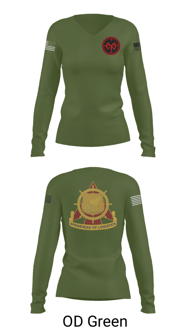 Women's Long Sleeve Vneck Shirt, E co 427th, National Guard, Teamtime, Team time, sublimation, custom sports apparel, team uniforms, spirit wear, spiritwear, sports uniforms, custom shirts, team store, custom team store, fundraiser sports, apparel fundraiser