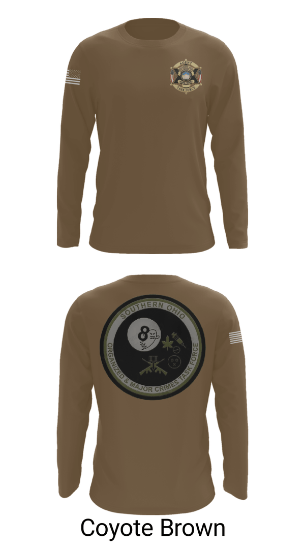 Long Sleeve Performance Shirt, Southern Ohio Organized and Major Crimes Task Force, Police, Teamtime, Team time, sublimation, custom sports apparel, team uniforms, spirit wear, spiritwear, sports uniforms, custom shirts, team store, custom team store, fundraiser sports, apparel fundraiser