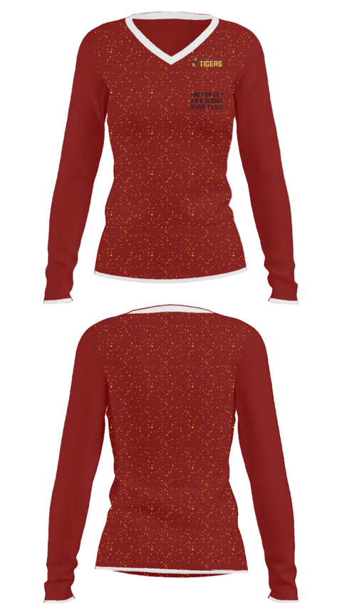Women's Long Sleeve Vneck Shirt, Junction City High School Basketball, Men's Basketball, Teamtime, Team time, sublimation, custom sports apparel, team uniforms, spirit wear, spiritwear, sports uniforms, custom shirts, team store, custom team store, fundraiser sports, apparel fundraiser