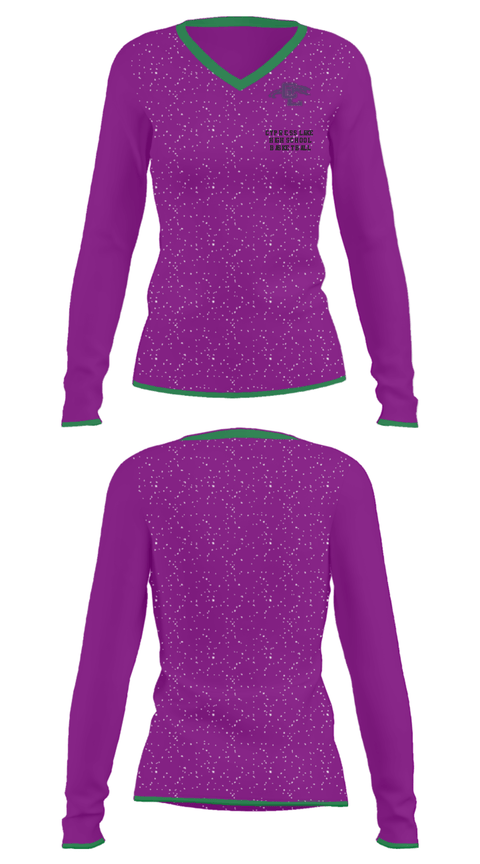 Women's Long Sleeve Vneck Shirt, Cypress Lake High School Basketball, Women's Basketball, Teamtime, Team time, sublimation, custom sports apparel, team uniforms, spirit wear, spiritwear, sports uniforms, custom shirts, team store, custom team store, fundraiser sports, apparel fundraiser