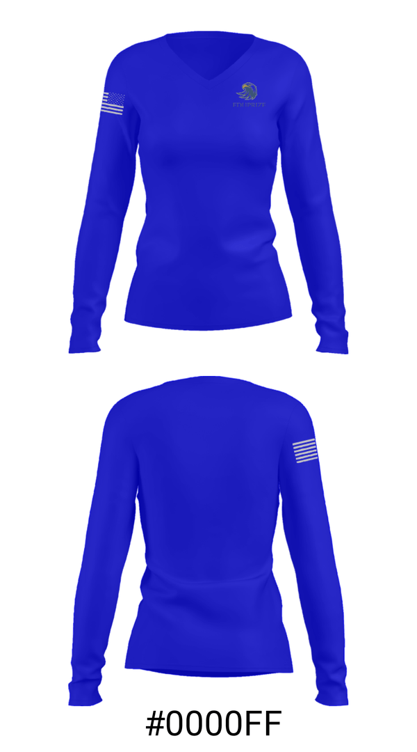 Women's Long Sleeve Vneck Shirt, Eduprize School, Spirit Store, Teamtime, Team time, sublimation, custom sports apparel, team uniforms, spirit wear, spiritwear, sports uniforms, custom shirts, team store, custom team store, fundraiser sports, apparel fundraiser
