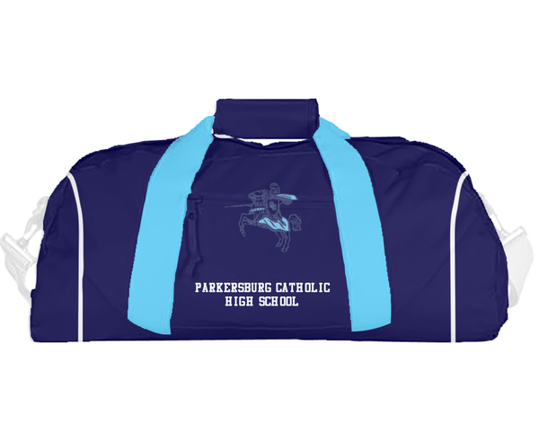Duffle Bag, Parkersburg Catholic High School, Spirit Store, Teamtime, Team time, sublimation, custom sports apparel, team uniforms, spirit wear, spiritwear, sports uniforms, custom shirts, team store, custom team store, fundraiser sports, apparel fundraiser