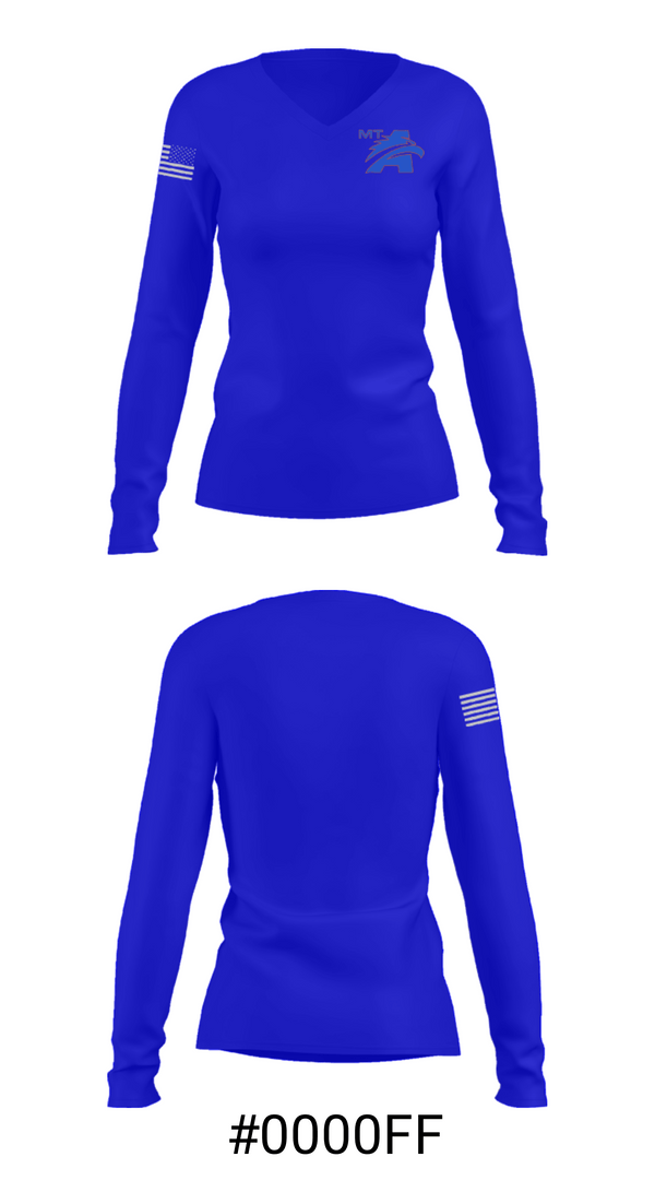Women's Long Sleeve Vneck Shirt, Mt Ararat High School Swimming, Swimming, Teamtime, Team time, sublimation, custom sports apparel, team uniforms, spirit wear, spiritwear, sports uniforms, custom shirts, team store, custom team store, fundraiser sports, apparel fundraiser