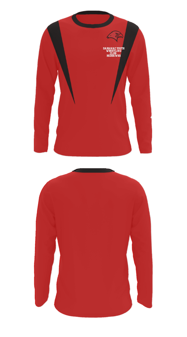 Long Sleeve Performance Shirt, Saranac Youth Wrestling Club - Redhawks, Wrestling, Teamtime, Team time, sublimation, custom sports apparel, team uniforms, spirit wear, spiritwear, sports uniforms, custom shirts, team store, custom team store, fundraiser sports, apparel fundraiser