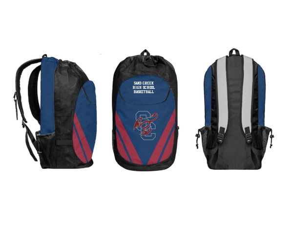 Gear Bag, Sand Creek High School Basketball, Men's Basketball, Teamtime, Team time, sublimation, custom sports apparel, team uniforms, spirit wear, spiritwear, sports uniforms, custom shirts, team store, custom team store, fundraiser sports, apparel fundraiser
