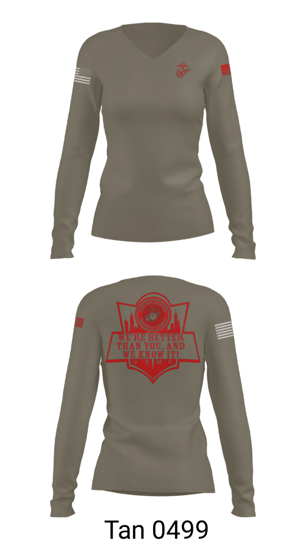 Women's Long Sleeve Vneck Shirt, RSS EMPIRE STATE, Marines, Teamtime, Team time, sublimation, custom sports apparel, team uniforms, spirit wear, spiritwear, sports uniforms, custom shirts, team store, custom team store, fundraiser sports, apparel fundraiser