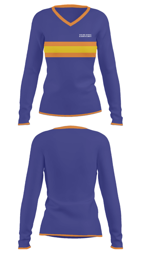 Women's Long Sleeve Vneck Shirt, Horizon Science Academy Belmont, , Teamtime, Team time, sublimation, custom sports apparel, team uniforms, spirit wear, spiritwear, sports uniforms, custom shirts, team store, custom team store, fundraiser sports, apparel fundraiser