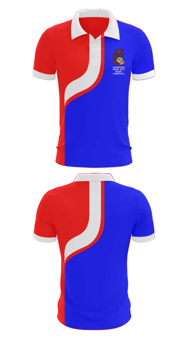 Short Sleeve Performance Polo, Waltonville Junior High School Basketball, Men's Basketball, Teamtime, Team time, sublimation, custom sports apparel, team uniforms, spirit wear, spiritwear, sports uniforms, custom shirts, team store, custom team store, fundraiser sports, apparel fundraiser