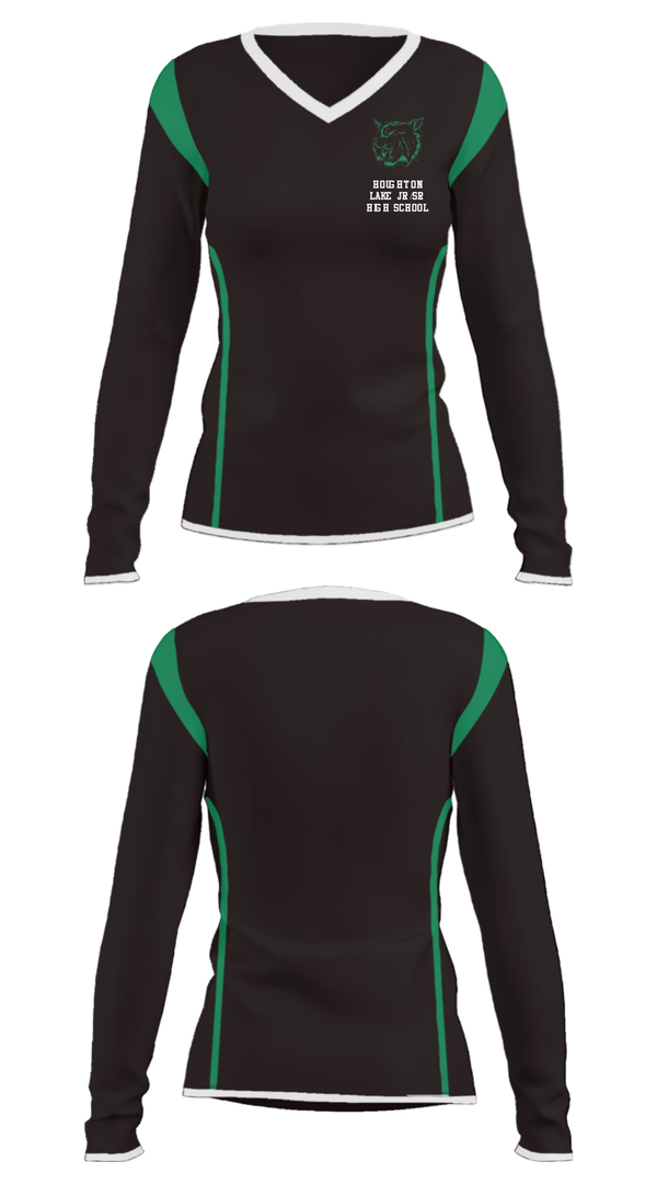 Women's Long Sleeve Vneck Shirt, Houghton Lake Jr/Sr High School, Spirit Store, Teamtime, Team time, sublimation, custom sports apparel, team uniforms, spirit wear, spiritwear, sports uniforms, custom shirts, team store, custom team store, fundraiser sports, apparel fundraiser