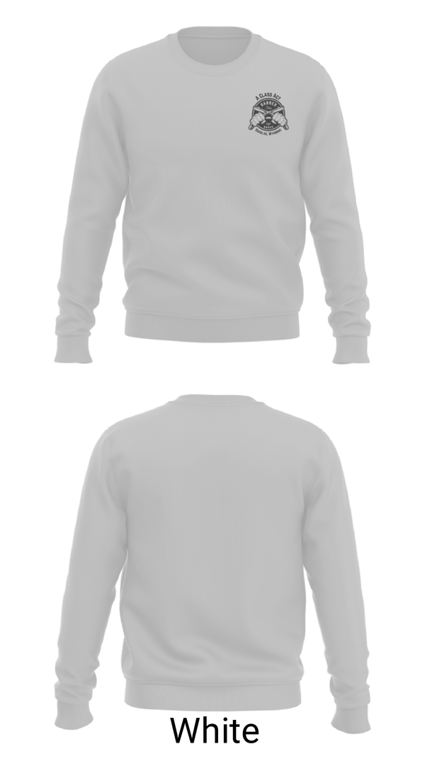 Crew Neck Sweatshirt, A class act barbershop, , Teamtime, Team time, sublimation, custom sports apparel, team uniforms, spirit wear, spiritwear, sports uniforms, custom shirts, team store, custom team store, fundraiser sports, apparel fundraiser