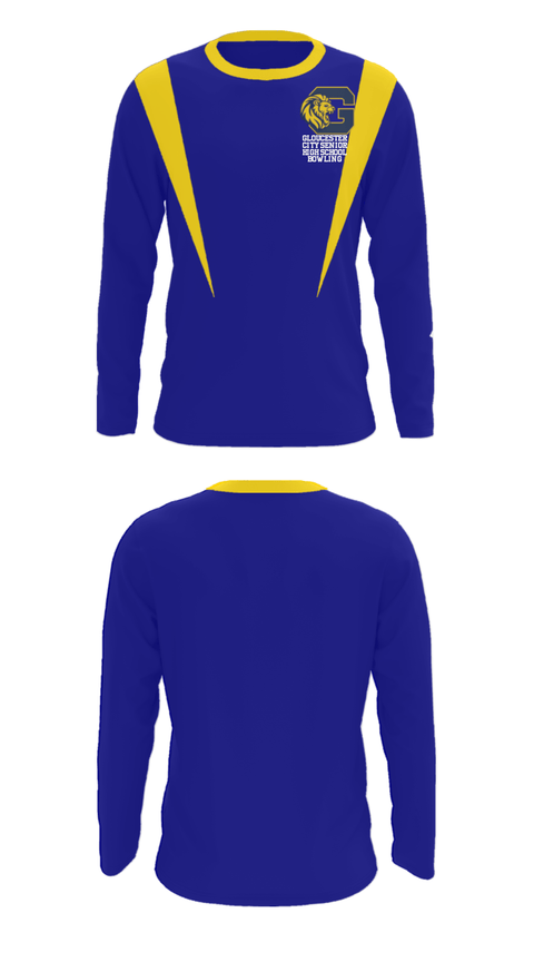 Long Sleeve Performance Shirt, Gloucester City Senior High School Bowling, Bowling, Teamtime, Team time, sublimation, custom sports apparel, team uniforms, spirit wear, spiritwear, sports uniforms, custom shirts, team store, custom team store, fundraiser sports, apparel fundraiser