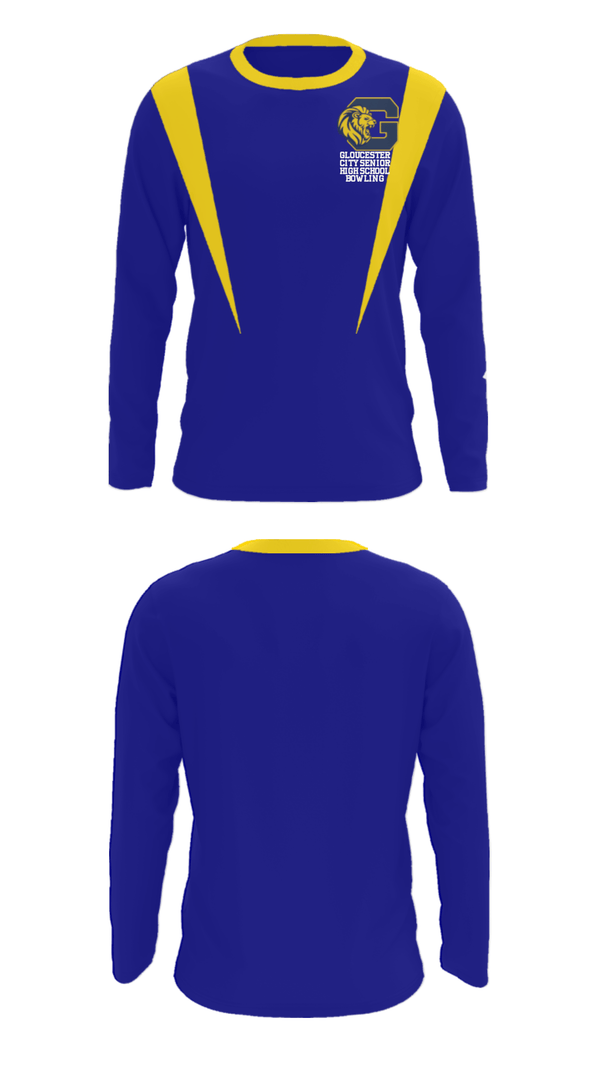 Long Sleeve Performance Shirt, Gloucester City Senior High School Bowling, Bowling, Teamtime, Team time, sublimation, custom sports apparel, team uniforms, spirit wear, spiritwear, sports uniforms, custom shirts, team store, custom team store, fundraiser sports, apparel fundraiser