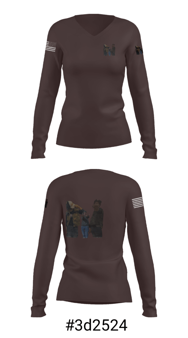 Women's Long Sleeve Vneck Shirt, DHK Entertainment, , Teamtime, Team time, sublimation, custom sports apparel, team uniforms, spirit wear, spiritwear, sports uniforms, custom shirts, team store, custom team store, fundraiser sports, apparel fundraiser