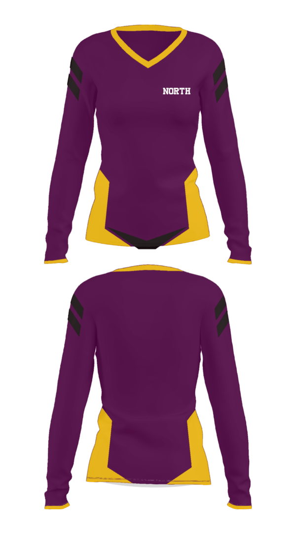 Women's Long Sleeve Vneck Shirt, North, Women's Volleyball, Teamtime, Team time, sublimation, custom sports apparel, team uniforms, spirit wear, spiritwear, sports uniforms, custom shirts, team store, custom team store, fundraiser sports, apparel fundraiser