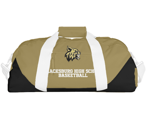 Duffle Bag, Blacksburg High School Basketball, Women's Basketball, Teamtime, Team time, sublimation, custom sports apparel, team uniforms, spirit wear, spiritwear, sports uniforms, custom shirts, team store, custom team store, fundraiser sports, apparel fundraiser