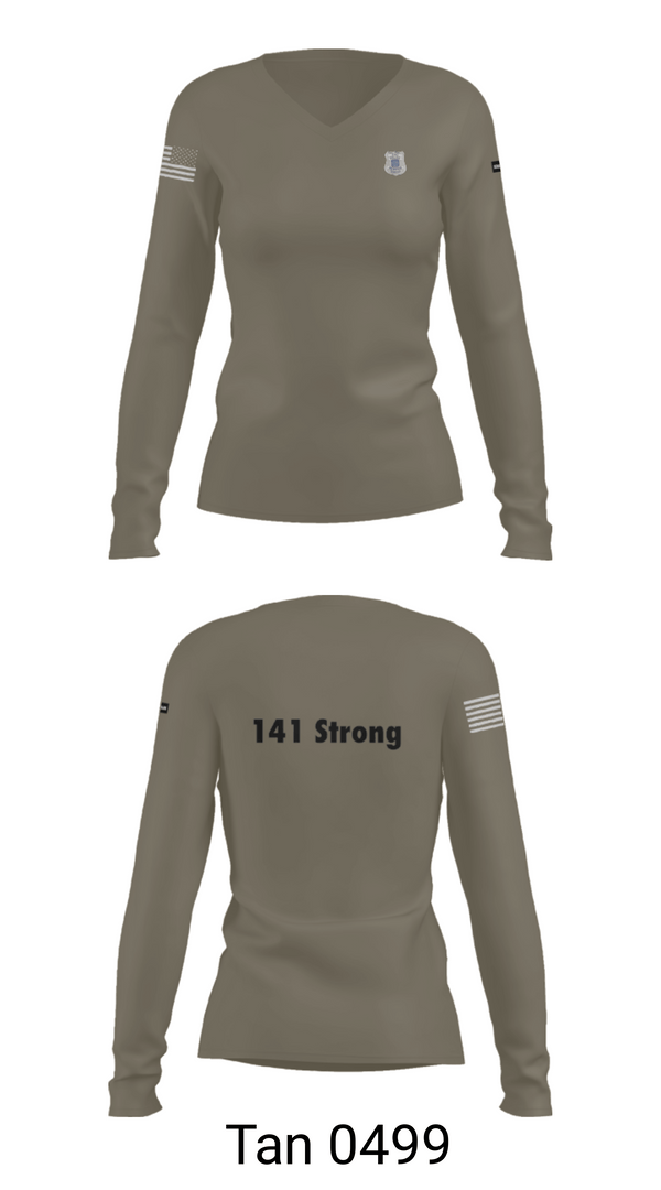 Women's Long Sleeve Vneck Shirt, 141 Strong, Police, Teamtime, Team time, sublimation, custom sports apparel, team uniforms, spirit wear, spiritwear, sports uniforms, custom shirts, team store, custom team store, fundraiser sports, apparel fundraiser