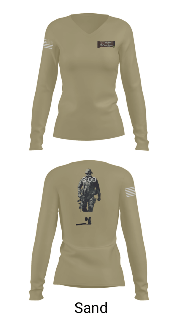 Women's Long Sleeve Vneck Shirt, , Army, Teamtime, Team time, sublimation, custom sports apparel, team uniforms, spirit wear, spiritwear, sports uniforms, custom shirts, team store, custom team store, fundraiser sports, apparel fundraiser