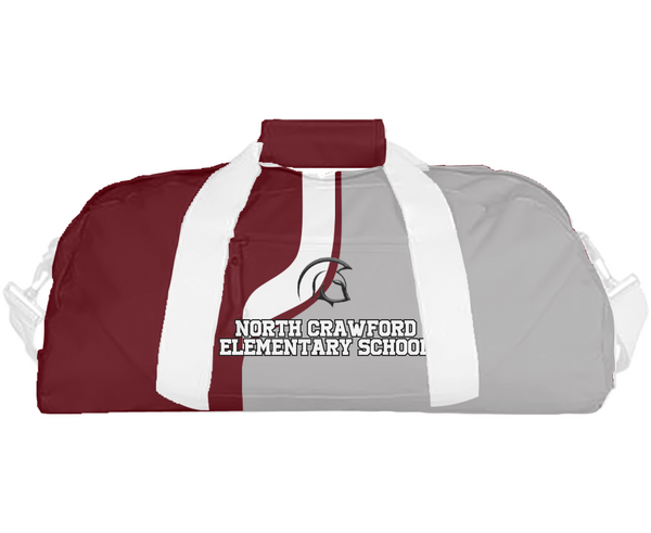 Duffle Bag, North Crawford Elementary School, Spirit Store, Teamtime, Team time, sublimation, custom sports apparel, team uniforms, spirit wear, spiritwear, sports uniforms, custom shirts, team store, custom team store, fundraiser sports, apparel fundraiser