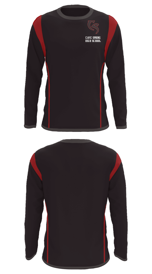 Long Sleeve Performance Shirt, Cave Spring High School, Spirit Store, Teamtime, Team time, sublimation, custom sports apparel, team uniforms, spirit wear, spiritwear, sports uniforms, custom shirts, team store, custom team store, fundraiser sports, apparel fundraiser