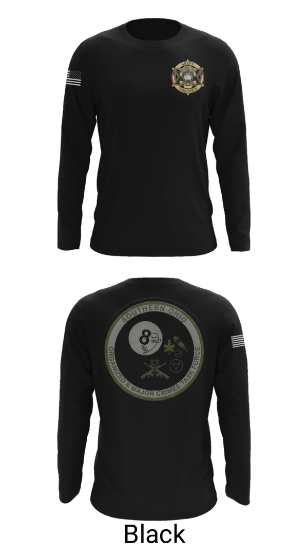 Long Sleeve Performance Shirt, Southern Ohio Organized and Major Crimes Task Force, Police, Teamtime, Team time, sublimation, custom sports apparel, team uniforms, spirit wear, spiritwear, sports uniforms, custom shirts, team store, custom team store, fundraiser sports, apparel fundraiser