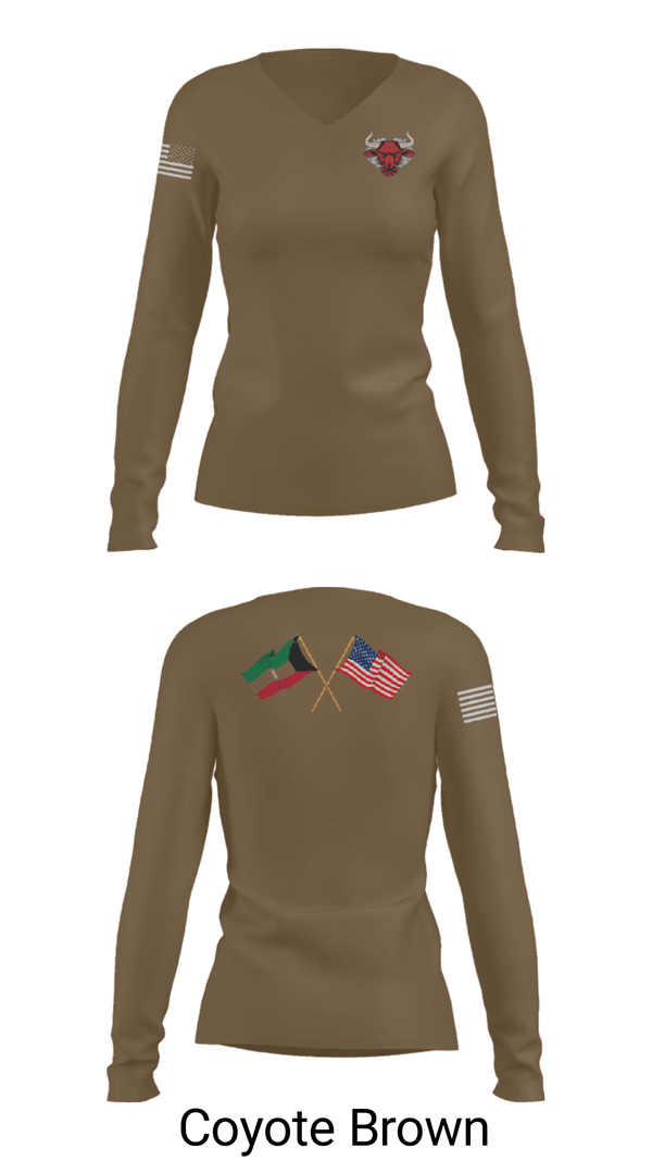 Women's Long Sleeve Vneck Shirt, 802 OD, Army, Teamtime, Team time, sublimation, custom sports apparel, team uniforms, spirit wear, spiritwear, sports uniforms, custom shirts, team store, custom team store, fundraiser sports, apparel fundraiser