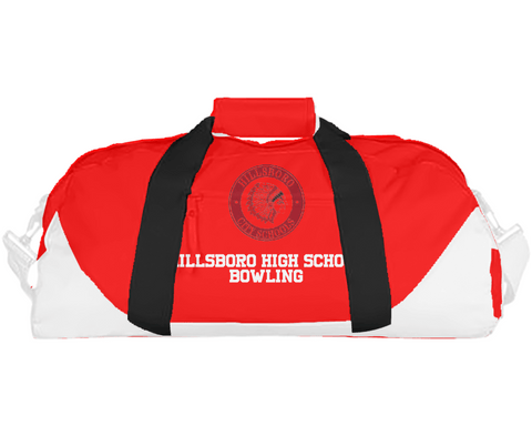 Duffle Bag, Hillsboro High School Bowling, Bowling, Teamtime, Team time, sublimation, custom sports apparel, team uniforms, spirit wear, spiritwear, sports uniforms, custom shirts, team store, custom team store, fundraiser sports, apparel fundraiser