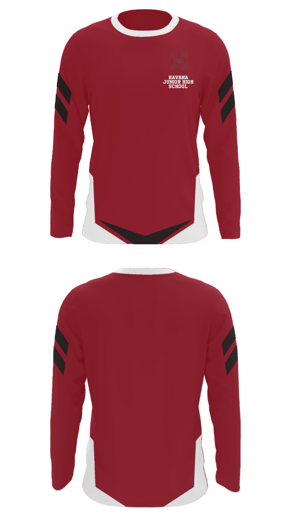 Long Sleeve Performance Shirt, Havana Junior High School, Spirit Store, Teamtime, Team time, sublimation, custom sports apparel, team uniforms, spirit wear, spiritwear, sports uniforms, custom shirts, team store, custom team store, fundraiser sports, apparel fundraiser
